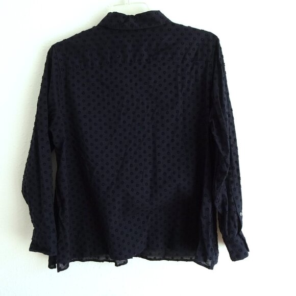 Talbots Button Front Top Blouse Petite Plus Size 2X Blue Textured Lightweight - Picture 6 of 9